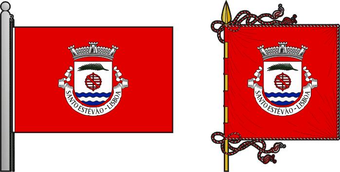 Bandeira e estandarte da antiga freguesia de Santo Estêvão - Santo Estêvão former civil parish, flag and banner