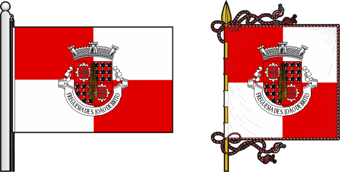 Bandeira e estandarte da antiga freguesia de São João de Brito - São João de Brito former civil parish, flag and banner Bandeira e estandarte da antiga freguesia de São João de Brito - São João de Brito former civil parish, flag and banner