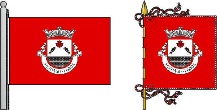 Bandeira e estandarte da antiga freguesia de Santiago - Santiago former civil parish, flag and banner