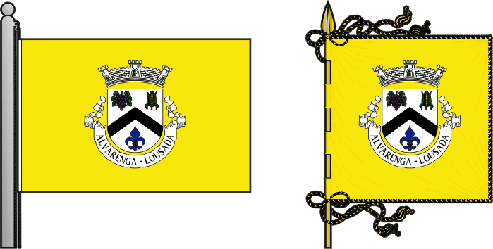 Bandeira e estandarte da antiga freguesia de Alvarenga - Alvarenga former civil parish, flag and banner