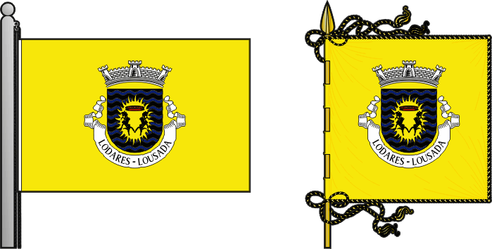 Bandeira e estandarte da freguesia de Lodares - Lodares civil parish, flag and banner