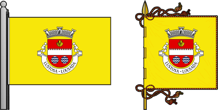Bandeira e estandarte da antiga freguesia de Lustosa - Lustosa former civil parish, flag and banner