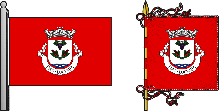 Bandeira e estandarte da antiga freguesia de Pias - Pias former civil parish, flag and banner