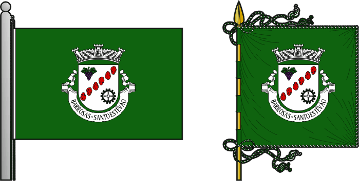 Bandeira e estandarte da antiga freguesia de Barrosas (Santo Estevão) - Barrosas (Santo Estevão) former civil parish, flag and banner