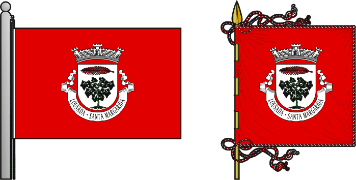 Bandeira e estandarte da antiga freguesia de Lousada (Santa Margarida) - Lousada (Santa Margarida) former civil parish, flag and banner