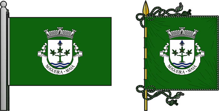 Bandeira e estandarte da antiga freguesia de Nogueira - Nogueira former civil parish, flag and banner