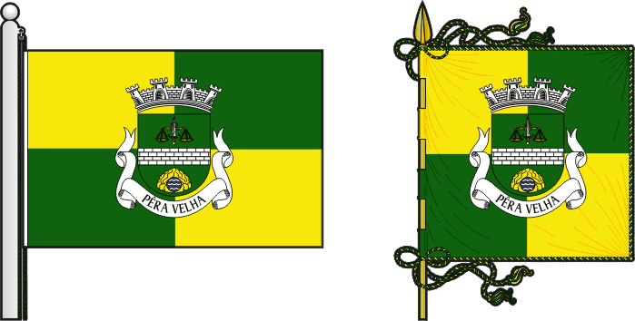 Bandeira e estandarte da antiga freguesia de Pêra Velha - Pêra Velha former civil parish, flag and banner