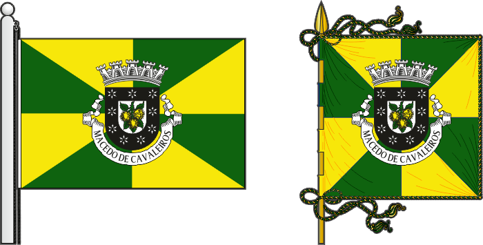 Bandeira e estandarte do Município de Macedo de Cavaleiros - Macedo de Cavaleiros municipal flag and banner Bandeira e estandarte do Município de Macedo de Cavaleiros - Macedo de Cavaleiros municipal flag and banner