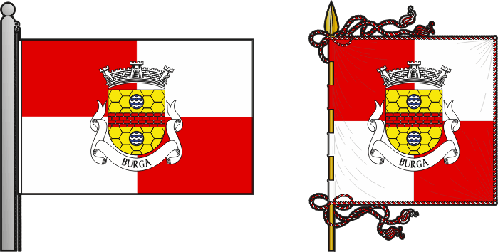 Bandeira e estandarte da antiga freguesia de Burga - Burga former civil parish, flag and banner