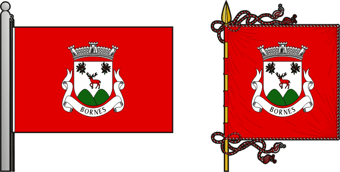 Bandeira e estandarte da antiga freguesia de Bornes - Bornes former civil parish, flag and banner