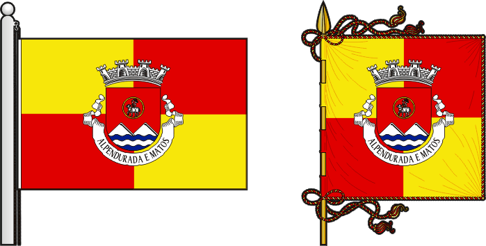 Bandeira e estandarte da antiga freguesia de Alpendorada e Matos - Alpendorada and Matos former civil parish, flag and banner