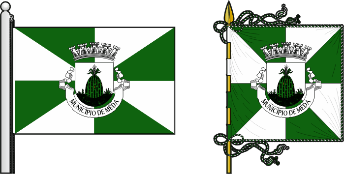 Bandeira e estandarte do Município de Mêda - Mêda municipal flag and banner Bandeira e estandarte do Município de Mêda - Mêda municipal flag and banner