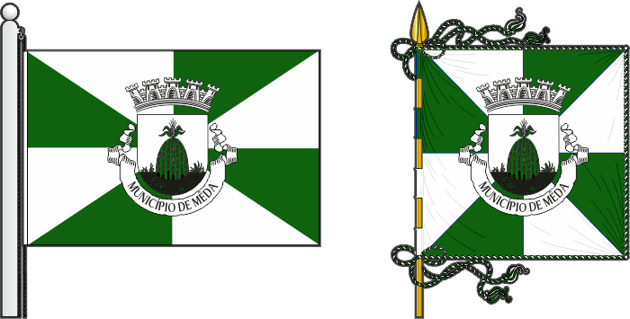 Bandeira e estandarte do Município de Mêda - Mêda municipal flag and banner Bandeira e estandarte do Município de Mêda - Mêda municipal flag and banner