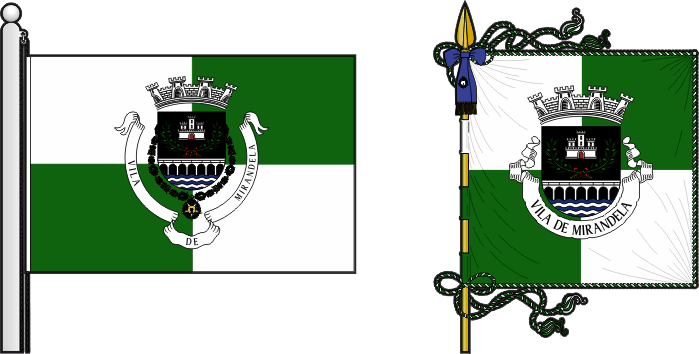 Bandeira e estandarte do Município de Mirandela - Mirandela municipal flag and banner Bandeira e estandarte do Município de Mirandela - Mirandela municipal flag and banner