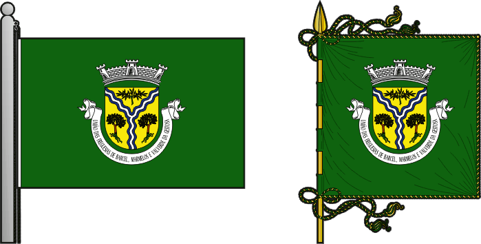 Bandeira e estandarte da Freguesia de Barcel, Marmelos e Valverde da Gestosa - Barcel, Marmelos and Valverde da Gestosa civil parish, flag and banner