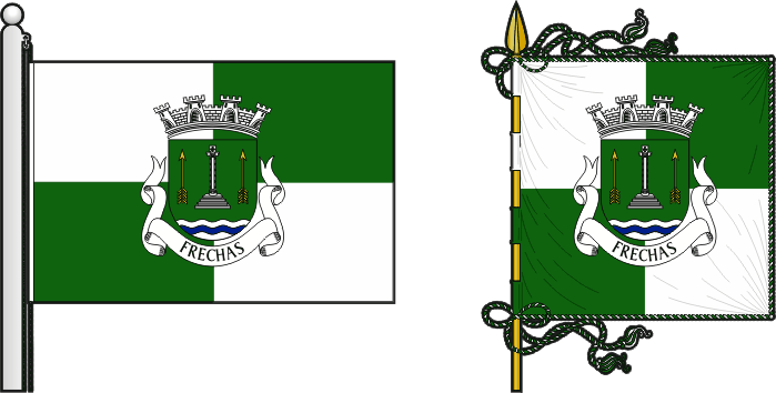 Bandeira e estandarte da Freguesia de Frechas - Frechas civil parish, flag and banner Bandeira e estandarte da Freguesia de Frechas - Frechas civil parish, flag and banner