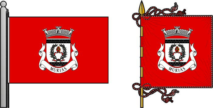 Bandeira e estandarte da freguesia de Múrias - Múrias civil parish, flag and banner