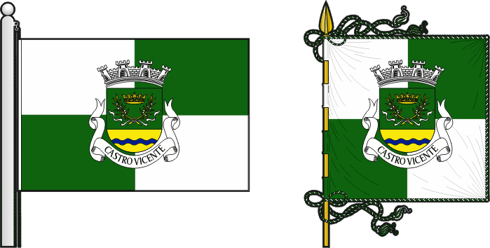 Bandeira e estandarte da freguesia de Castro Vicente - Castro Vicente civil parish, flag and banner