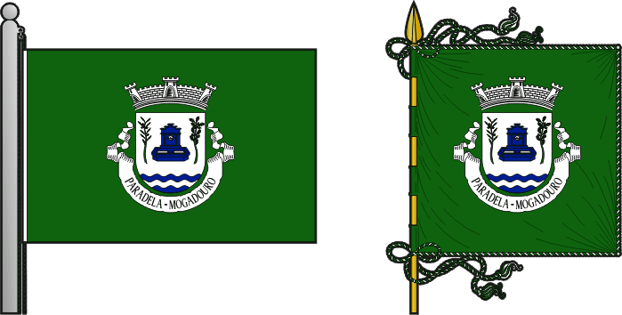 Bandeira e estandarte da freguesia de Paradela - Paradela civil parish, flag and banner