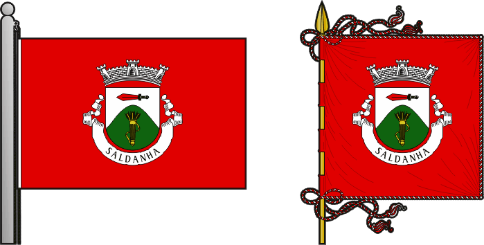 Bandeira e estandarte da freguesia de Saldanha - Saldanha civil parish, flag and banner
