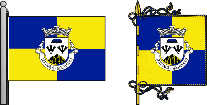 Bandeira e estandarte da freguesia de Travanca - Travanca civil parish, flag and banner