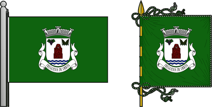 Bandeira e estandarte da freguesia de Urrós - Urrós civil parish, flag and banner
