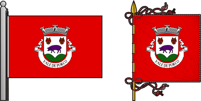 Bandeira e estandarte da antiga freguesia de Vale de Porco - Vale de Porco former civil parish, flag and banner