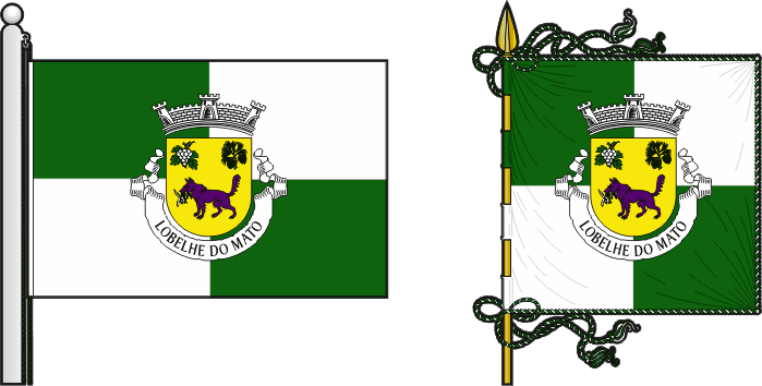 Bandeira e estandarte da antiga freguesia de Lobelhe do Mato - Lobelhe do Mato former civil parish, flag and banner