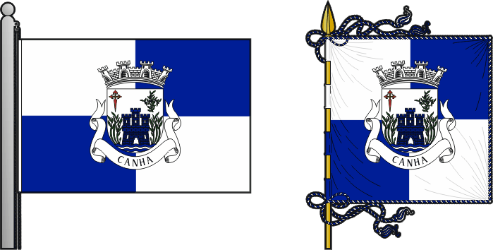 Bandeira e estandarte da freguesia de Canha - Canha civil parish, flag and banner Bandeira e estandarte da freguesia de Canha - Canha civil parish, flag and banner