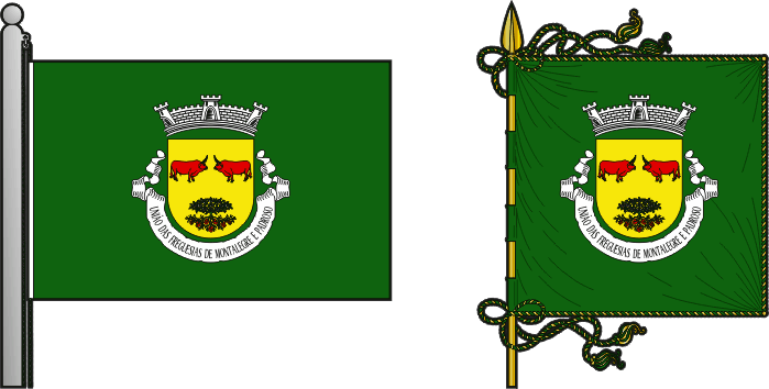Bandeira e estandarte da União das freguesias de Montalegre e Padroso - Montalegre and Padroso civil parishes union flag and banner