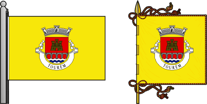 Bandeira e estandarte da freguesia de Tourém - Tourém civil parish, flag and banner