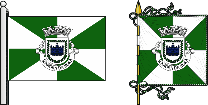 Bandeira e estandarte da antiga freguesia de Senhora da Hora - Senhora da Hora former civil parish, flag and banner