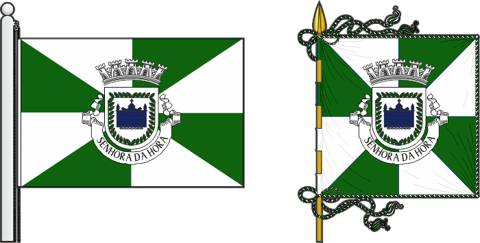 Bandeira e estandarte da antiga freguesia de Senhora da Hora - Senhora da Hora former civil parish, flag and banner