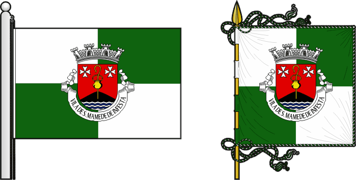 Bandeira e estandarte da antiga freguesia de São Mamede de Infesta - São Mamede de Infesta former civil parish, flag and banner