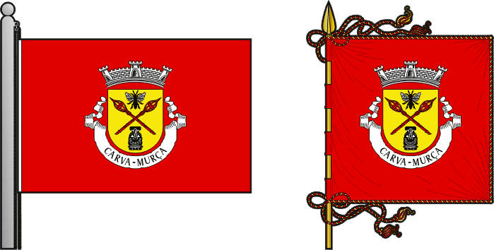 Bandeira e estandarte da antiga freguesia de Carva - Carva former civil parish, flag and banner