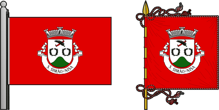 Bandeira e estandarte da antiga freguesia de São Simão - São Simão former civil parish, flag and banner
