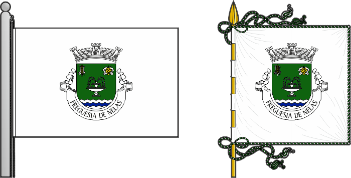 Bandeira e estandarte da freguesia de Nelas - Nelas civil parish, flag and banner