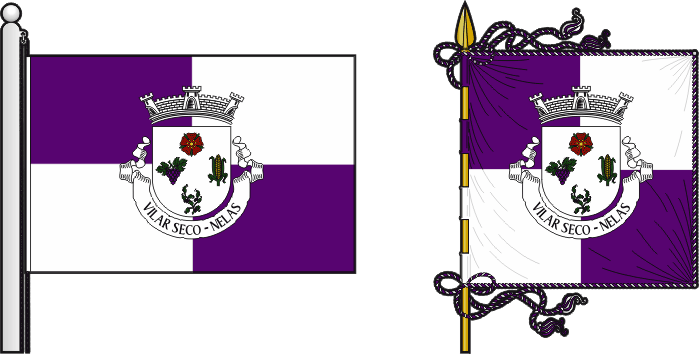 Bandeira e estandarte da freguesia de Vilar Seco - Vilar Seco civil parish, flag and banner
