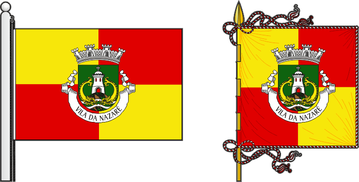 Bandeira e estandarte do Município da Nazaré - Nazaré municipal flag and banner