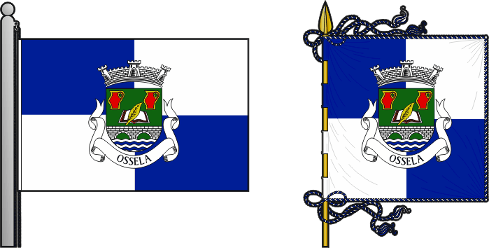 Bandeira e estandarte da freguesia de Ossela - Ossela civil parish, flag and banner