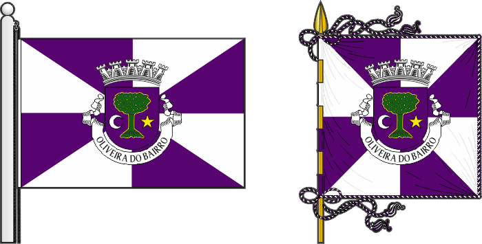 Bandeira e estandarte do Município de Oliveira do Bairro - Oliveira do Bairro municipal flag and banner