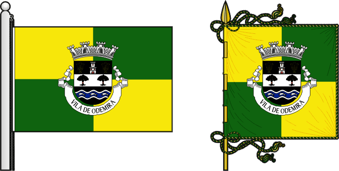 Bandeira e estandarte do Município de Odemira - Odemira municipal flag and banner