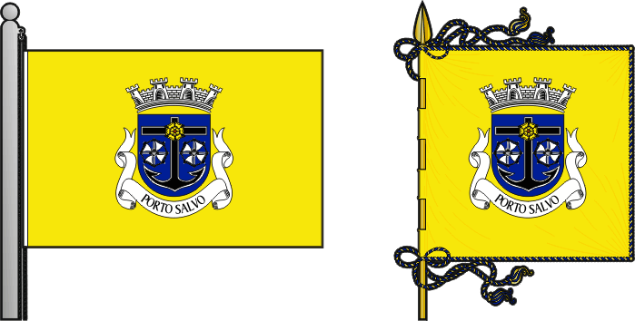 Bandeira e estandarte da freguesia de Porto Salvo - Porto Salvo civil parish, flag and banner