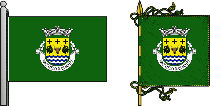 Bandeira e estandarte da freguesia de Arcozelo das Maias - Arcozelo das Maias civil parish, flag and banner Bandeira e estandarte da freguesia de Arcozelo das Maias - Arcozelo das Maias civil parish, flag and banner