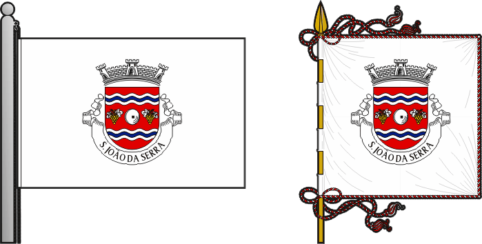 Bandeira e estandarte da freguesia de São João da Serra - São João da Serra civil parish, flag and banner Bandeira e estandarte da freguesia de São João da Serra - São João da Serra civil parish, flag and banner