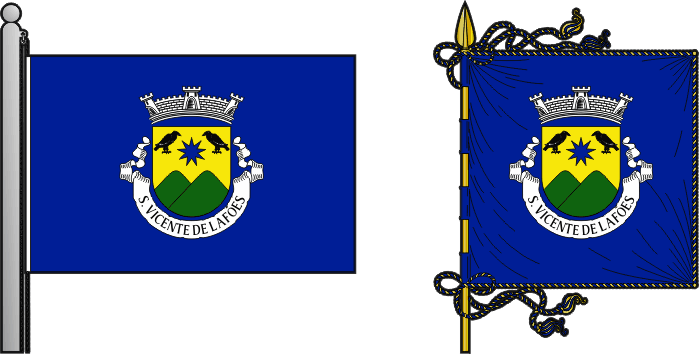 Bandeira e estandarte da freguesia de São Vicente de Lafões - São Vicente de Lafões civil parish, flag and banner Bandeira e estandarte da freguesia de São Vicente de Lafões - São Vicente de Lafões civil parish, flag and banner