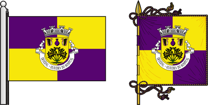 Bandeira e estandarte da antiga freguesia de Ervedal - Ervedal former civil parish, flag and banner