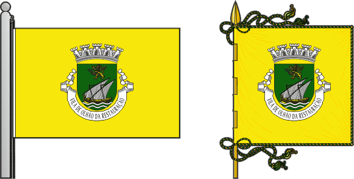 Bandeira e estandarte do município de Olhão - Olhão municipal flag and banner