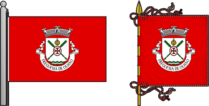 Bandeira e estandarte da freguesia de Olhão - Olhão civil parish, flag and banner Bandeira e estandarte da freguesia de Olhão - Olhão civil parish, flag and banner