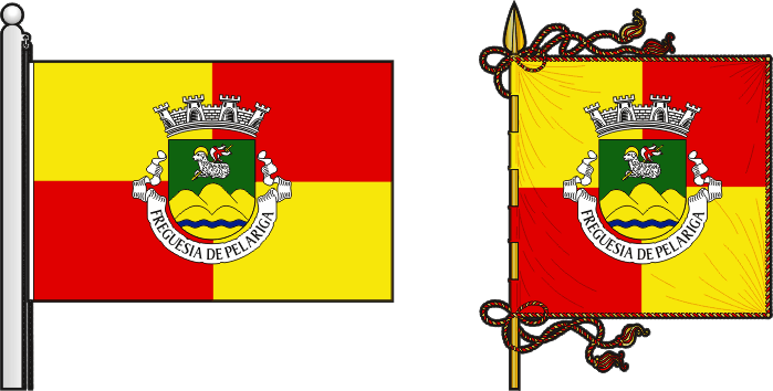 Bandeira e estandarte da freguesia de Pelariga - Pelariga civil parish, flag and banner